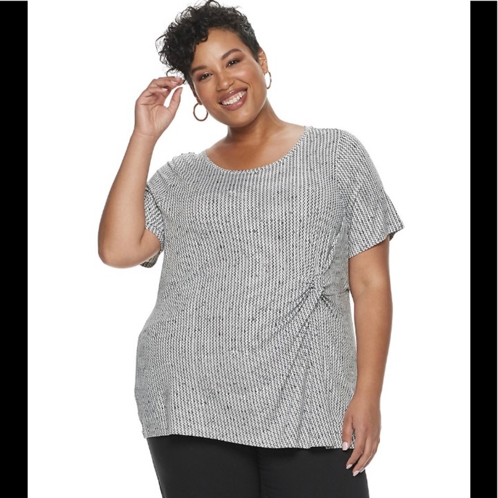 Croft & Barrow Knot Front Top Women’s Plus Size 1X
